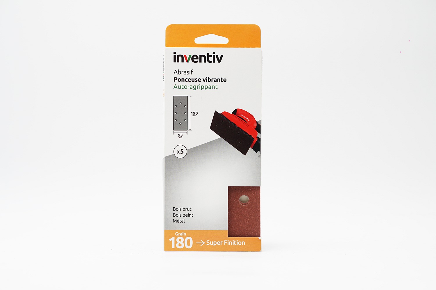 5 Patins trous ovales 93x190mm Grain 180 - INVENTIV